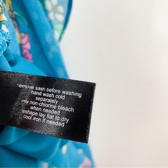 NWT Lane Bryant Blue Floral Chiffon Midi Dress Sz 22 - Picture 8 of 11